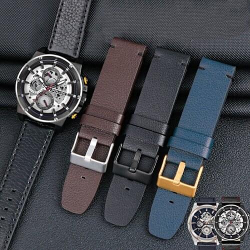 24mm Genuine Leather Band for POLICE PL14688/15370/15385 Men Soft Sport Wrist Bracelet Belt Accessories for Police Watch Strap