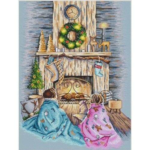 Christmas Eve patterns Counted Cross Stitch 11CT 14CT 18CT DIY wholesale Chinese Cross Stitch Kits Embroidery Needlework Sets