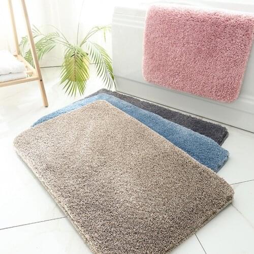 Modern Bedroom Carpet Door Mat Home Anti-slip Solid Color Soft Living Room Rug Mats Absorption Carpet Kitchen Floor Mat 6 Colors