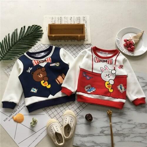 Tonytaobaby Fall and Winter Clothes New Style Baby Plus Velvet Hoodie Pure Cotton Modal Fleece Sweatshirt