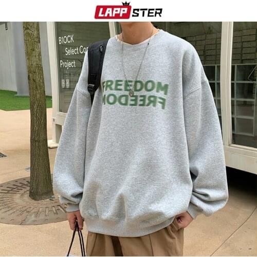LAPPSTER Men Harajuku Letter Vintage Hoodies 2021 Mens Japanese Streetwear Y2k Sweatshirts Male Oversized Korean Sweatshirt 5XL