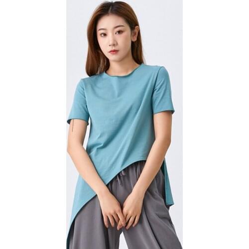 Adult Cotton Belly Dance Asymmetric Hem T shirt Top T Shirt Yoga Tee Costume for Women Dancing Clothes Dancer Wear Clothing