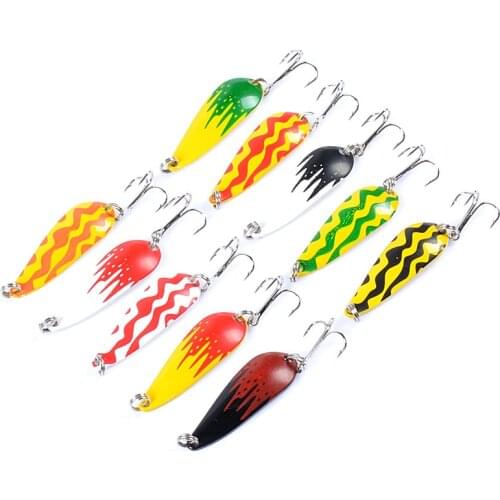 10pcs/lot Rainbow 4.2cm 5.7g Fishing Spoon Lure Swim Bait Isca Artificial Trout Lure Pesca Fishing Tackle Leurre Truite Spoons