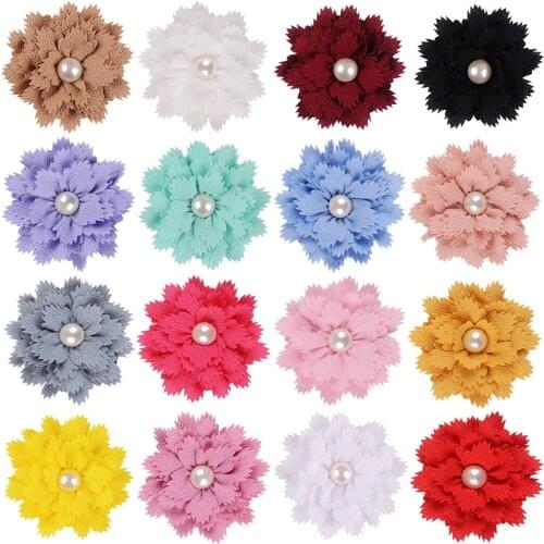 100pcs Pet Dog Flower-Collar Charms Pearls Dog Accessories Small Dog Bowties Collar Pet Products