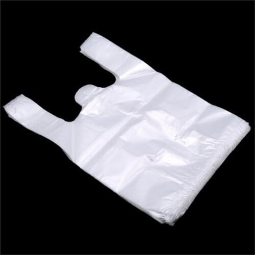 100Pc Transparent Shopping Bag Retail Supermarket Grocery Shopping Plastic Bags Food for Business Bag Garbage Bag