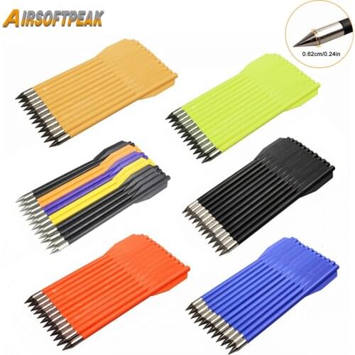 12Pcs/lot Tactical Hunting Arrows 16cm Military Plastic Crossbow Hunting Small Bolts Mix Color Steel Arrow Archery Accessory