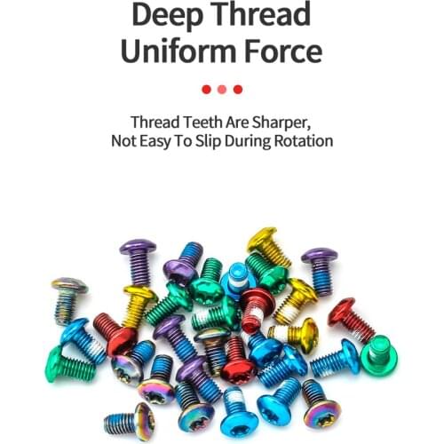 12pcs Bicycle Disc Brake Rotor Torx Bolts T25 M5x9mm Steel Mountain Road Bike Disc Brake Rotor MTB Fixing Screws