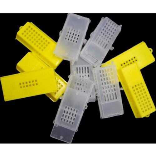 150PCS Wholesale professtional yellow white queen transport cages bee rearing cage cell plastic bees tools apiculture supplies