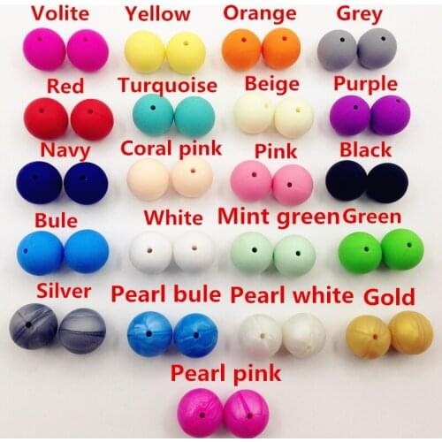20mm BPA Free Food Grade Silicone Teething Beads 20mm Round Loose Beads Baby Safe Chewing diy Necklace beads wholesale