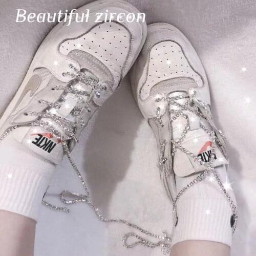 2021 shining Rhinestone long tassel chain shoes sneakers boots and chains womens fashion jewelry luxury crystal chain shoes