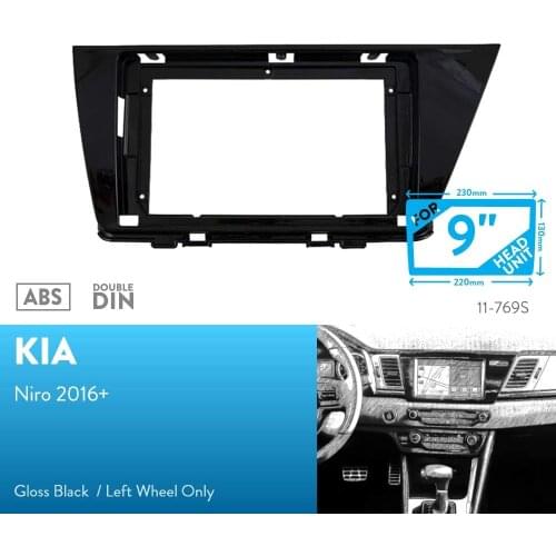 9 inch Car Fascia Radio Panel for KIA Niro 2016+ (Left Wheel) Dash Kit Install Facia Bezel Adapter Trim Plate Console Cover