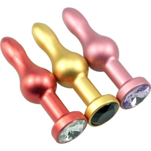 106mm length colorful metal crystal anal plug jeweled butt plug ball insert sex toys for men women adult product