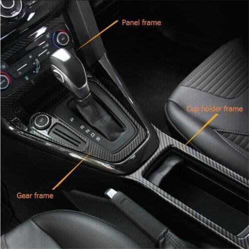 Ladysmtop Car-Styling Gear panel cup holder door handle steering wheel air vent Decorative case For Ford Focus 3 mk3 2015-2017