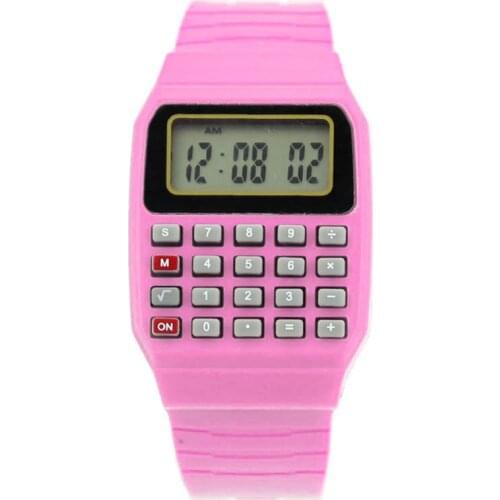 Fad Children Silicone Date Multi-Purpose Kids Electronic Calculator Wrist Watch R9JB