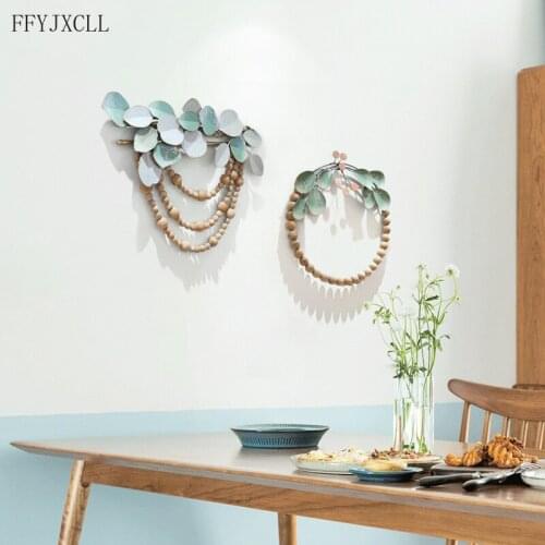 European Creative Girl Wall Decoration Home Restaurant Small Wrought Iron Wall Decoration Pendant Metal Wood Matching
