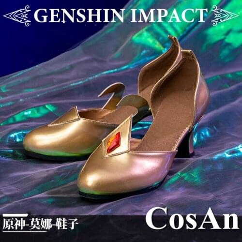 Game Genshin Impact Mona Battle Shoes Cosplay The High Quality Universal Fashion Low-Mid Heel Female Role Play Used 36-39