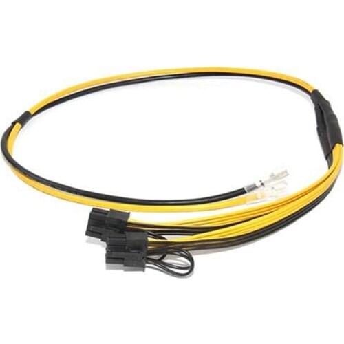 1 to 2X(6+2Pin) Power Cable Dual PCI-E PCIe Graphics Video Card Power Cable 12AWG(50CM)+16AWG(20CM) for RIG Miner, 5Pcs