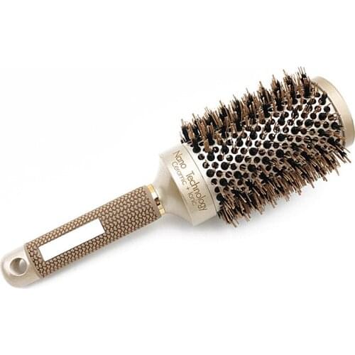 4 Size Ionic Boar Bristle Ceramic Nylon Hair Brush Salon Comb Barrel Blow Dry Hair Round Brush Professional Styling Tools