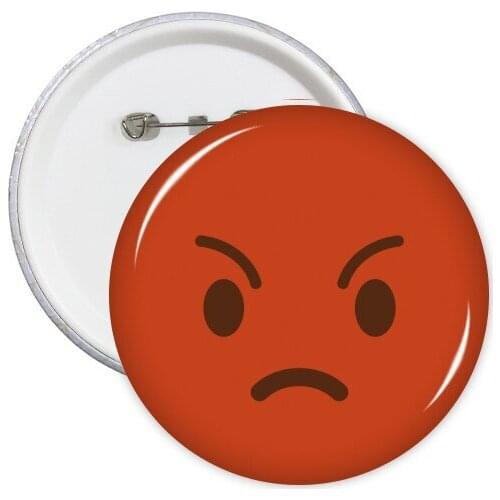 Angry Red Cute Lovely Online Chat Happy Illustration Pattern Round Pin Badge Button 5pcs