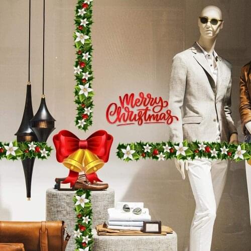 CRNT0011 window sticker Christmas 100% decoration for window shopping stores, without glue, repositionable and reusable at will