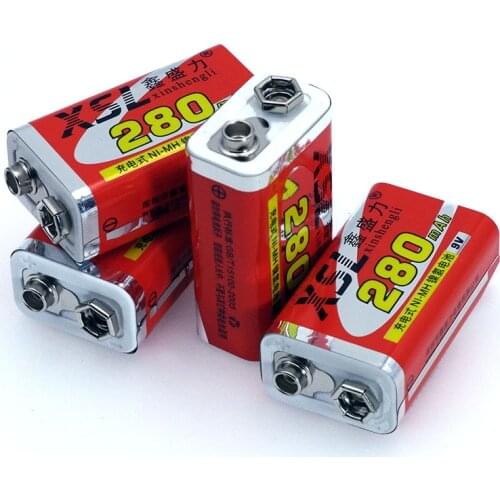 XSL New 9V 6F22 280mAh Ni-MH Rechargeable battery for Multimeter Microphone Toy Remote Control KTV use
