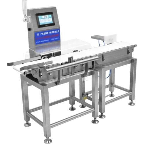 Online FoodBags Package Conveyor Checkweigher Combined Machine Food Metal Detector And Checkweigher With Pusher Rejector