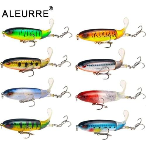 Boxed Quality Whopper Plopper 10cm/ 13g Artificial Top Water Fishing Lure Hard Bait Wobbler Rotating Soft Tail Fishing Tackle