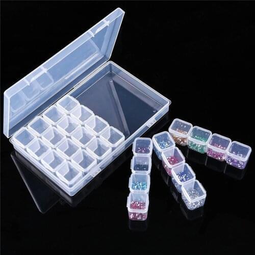 Wholesale 28 Grids Diamond Embroidery Storage Box Bins Medicine Diamond Painting Accessory Boxes Case Cross Stitch Kit Organizer
