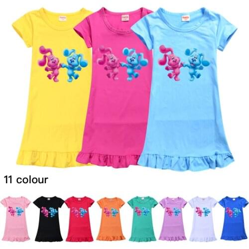 Girls Dress Ice Silk Nightgown Dress Toddler Girl Pajamas Kids Europe and America Casual Style Sleepwear Girl Nightgown Vestidos