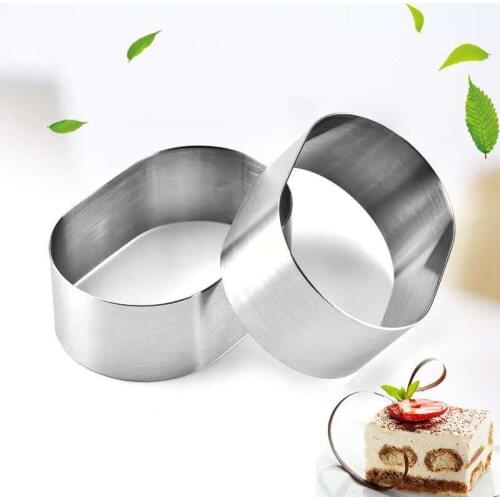 Portable Kitchen Oval Small Mousse Ring Stainless Steel Puff Ring Cutting Mold Cake Ring Baking Supplies Dan-shaped Cake Mold