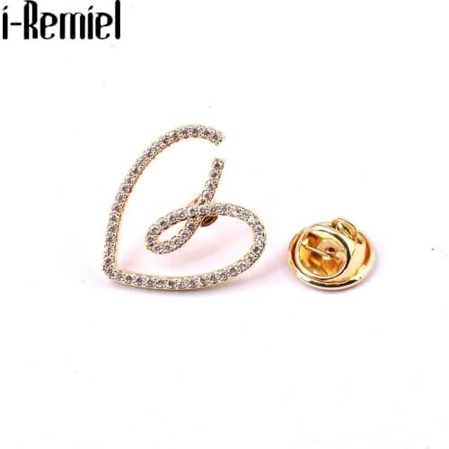 Simple Heart Brooch Dress Butterfly Pin Scarf Buckle Female Rhinestone Sweater Collar Pins Cardigan Clip Brooches for Women Men