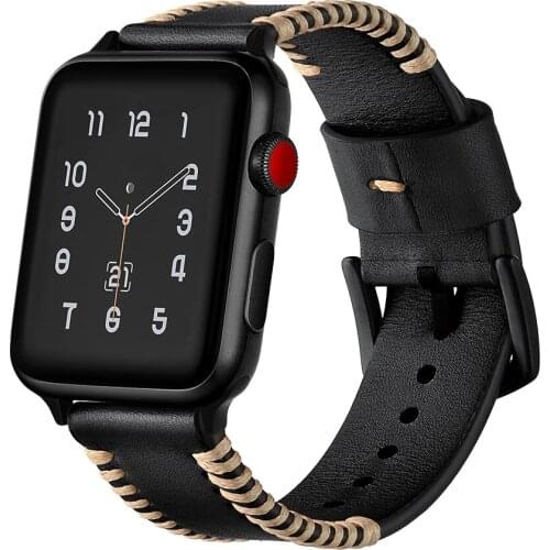 Genuine Leather Band For Apple Watch 38mm 40mm 42mm 44mm Watchband For iWatch Band Series 2 3 4 5 Retro hand-woven Rope Style