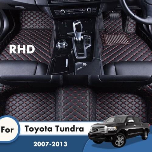 RHD Car Floor Mats For Toyota Tundra 2013 2012 2011 2010 2009 2008 2007 Leather Carpets Custom Car Accessories Interior Foot Pad