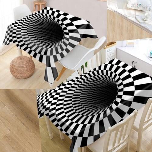 Custom Vortex Pattern Table Cloth Oxford Fabric Rectangular Waterproof Oilproof Table Cover Family Party Tablecloth