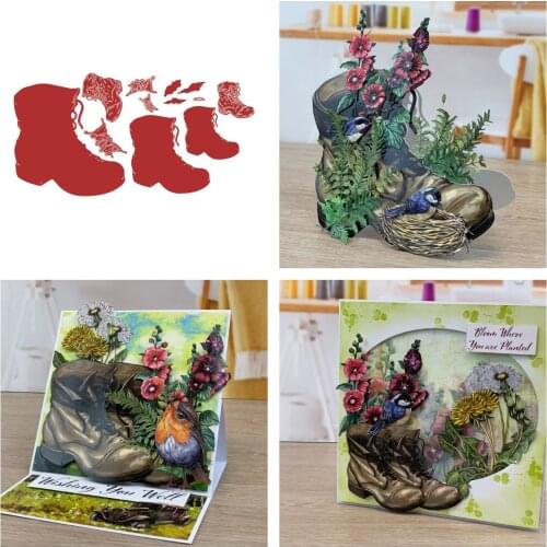 Scrapbooking Metal Cowboy shoes Cutting Dies Craft Embossing Paper Greeting Card Making Template DIY Handmade 2021 New HOT