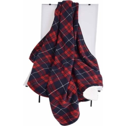 High Density Thick Soft Sherpa Blanket Plaid Double Side sprin Winter Thick Warm Blanket Super Warm Throw on Sofa/Bed/Travel