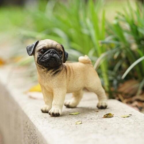 Pugs Decoration Dog Animal Birthday Gift Resin Model Childrens Animal Ornaments Toys Model 1pc Resin V2C1