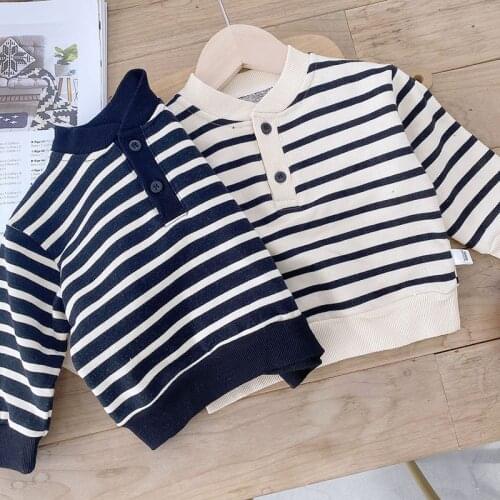 Spring Kids Sweaters Stylish Boys Tops Autumn Soft Stripe Knitted Buttons Cardigan Toddler Children Outwear Baby 1 2 3 4 5 Y