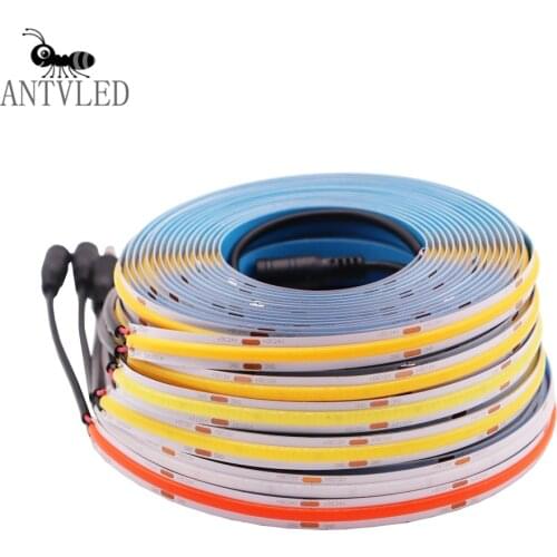 High Density COB Led Flexible Strip Light Dimmable FOB Led Lights White/Nature White/Warm White/Red/Blue/Green IP30 DC12/24V