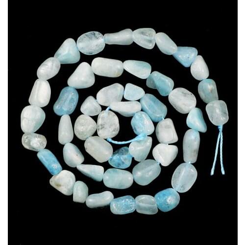 YHBZRET Natural Stone Irregular Shape Blue Aquamarines Loose Spacer Beads For Jewelry Making 4~8mm DIY Bracelet Necklace 15