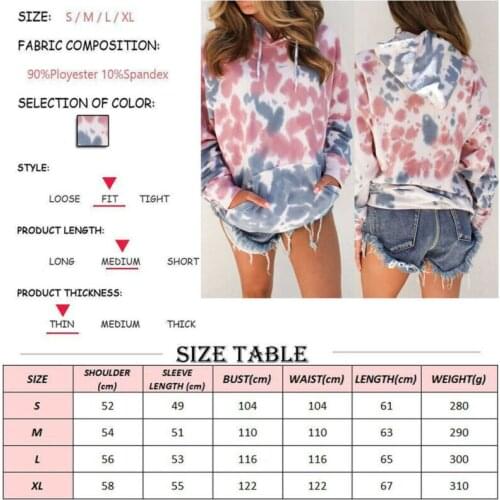 Women Autumn Winter Oversized Hoodies & Sweatshirts Cool Girl Camouflage Tie Dye Sweatshirt Long Sleeve Pullover Pouch Tops