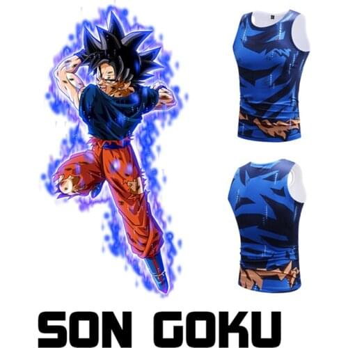 GOKU vest for daily wear costume Vest Fitness Quick Dry Pant Tight 3D shirt Cosplay Costume Hot Anime Cosplay for Halloween