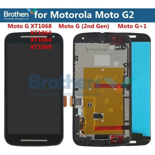 For Motorola Moto G2 LCD Display Touch Screen Digitizer for Moto G2 XT1068 XT1063 XT1069 LCD Assembly LCD Screen Replacement Top