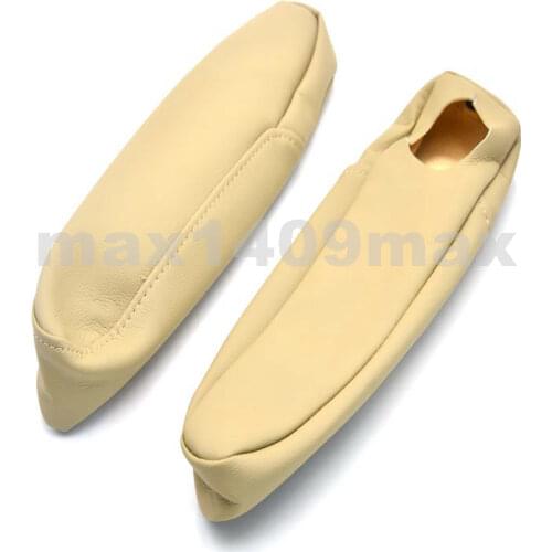 1 Pair Beige Leather Armrest Cover Upholstery Together For Honda / Odyssey 2005 2006 2007 2008 2009 2010