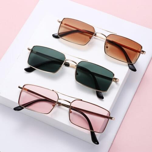 1PC Classic Retro Metal Rectangle Sunglasses Vintage UV400 Lens Sun Glasses Eyeglasses Frame Eyewear for Women Men
