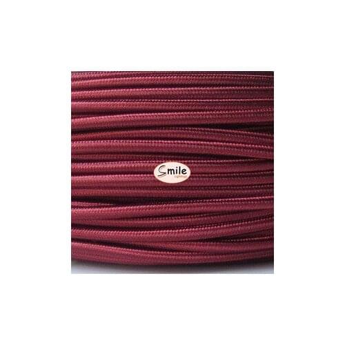 10 meters 2 wire 0.75mm2 Wine Red Textile Electrical Wire Fabric Cable Cloth Covered Wire