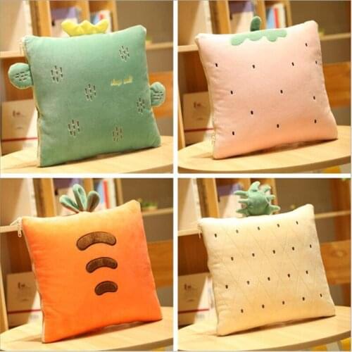 2021 Fashion Cartoon Multifunctional Dual-use Air Conditioning Quilt Home Office Car Blanket Lumbar Support Pillow Quilt