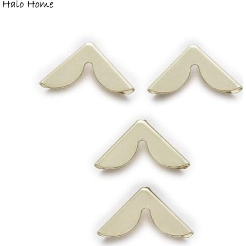 50 Piece Gold Color Smooth Book Scrapbooking Albums Folders Box Bags Metal Corner Protectors 23x17mm(7/8"x 5/8")