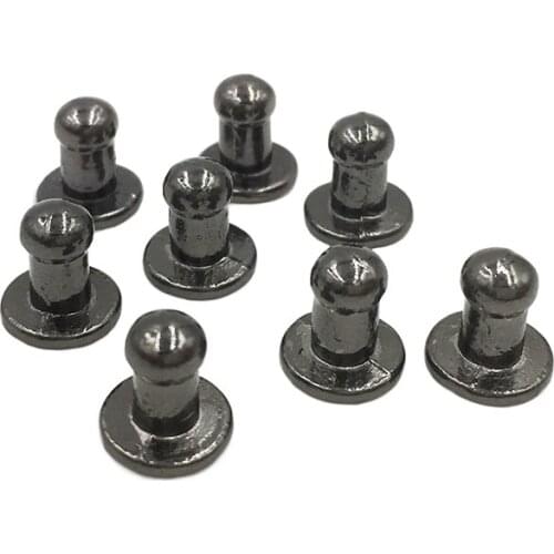 500sets 8mm Wholesale Black Zinc Alloy 5mm Round Head Stud Spot Screwback CraftLeather Bag Belt Chicago Button Screw Nail Rivet