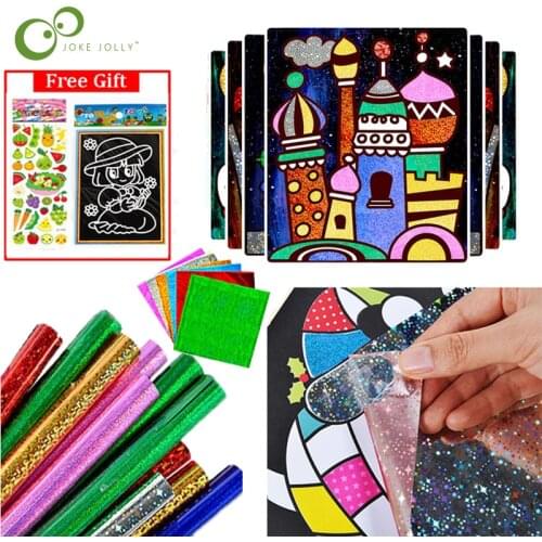 1Set Childrens DIY Shining Magic Transfer Colorful sticker Transfer Painting Crafts for Kids Arts Crafts Toys Gift ZXH